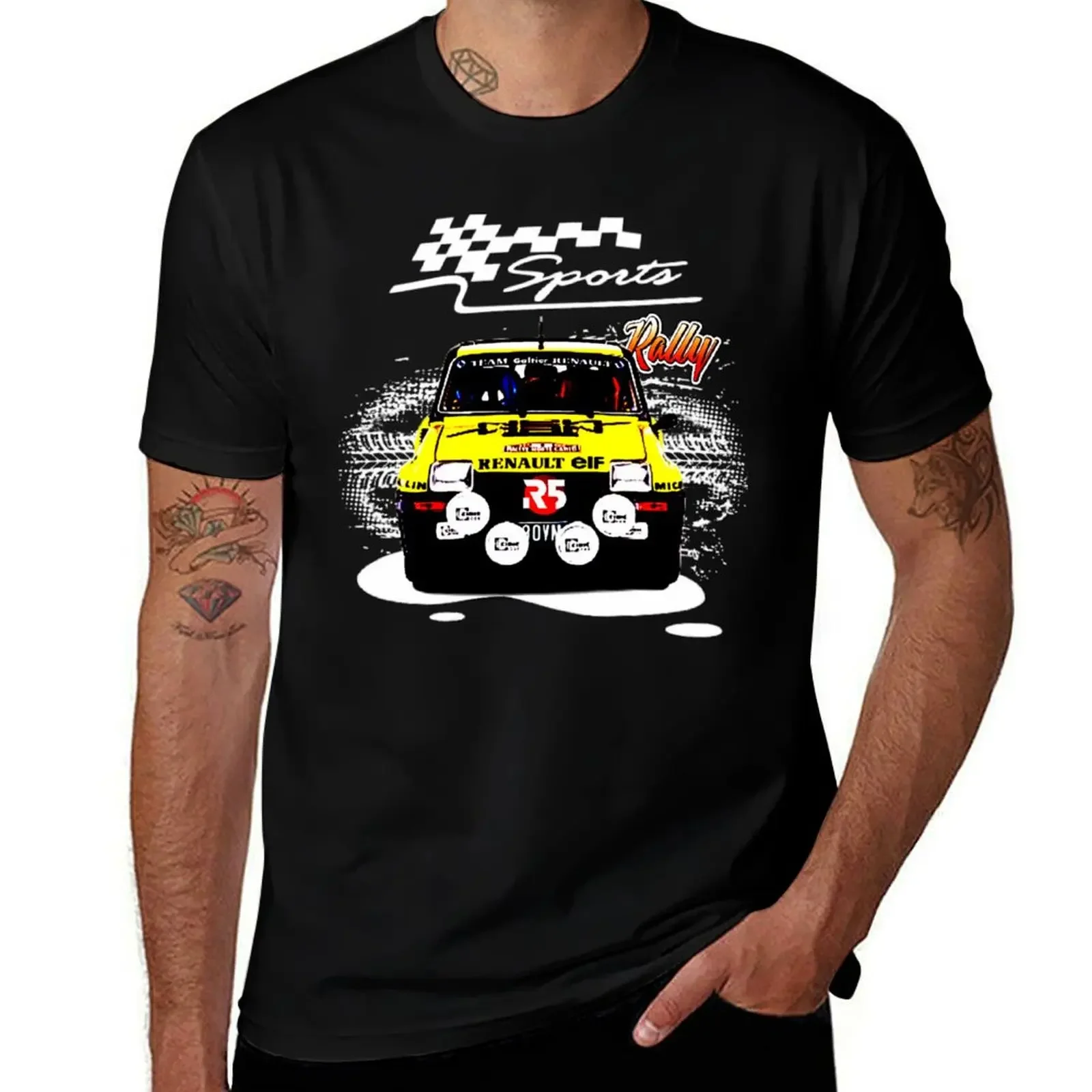 rally car T-Shirt oversized Funny t-shirts graphic shirts men workout shirt