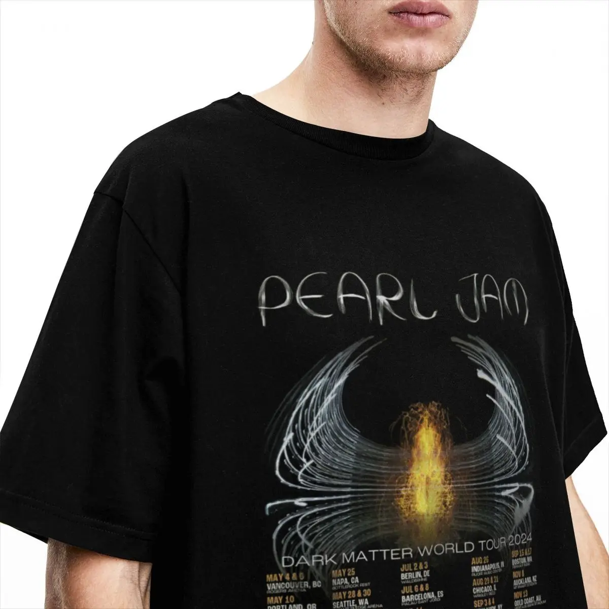 Pearls Jam Dark Matter World Tour 2024 Merch Shirt Men Women metal rock band Funny 100% Cotton Summer Tops