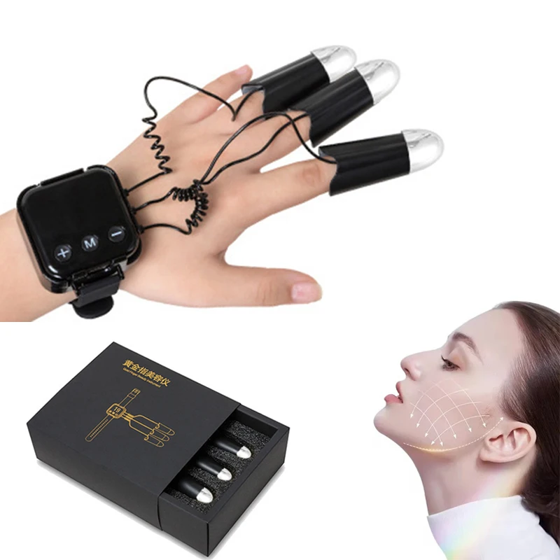 

Gold Finger Facial Massager Facial Microcurrent Anti-aging Facial Massager Skin Tightening Neck Face Lifting Massager Skincare