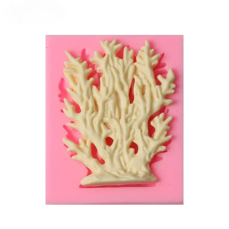 Sea Coral Shape Silicone Mold Fondant Mold Cake Decoration Tool Chocolate Mold Random Color