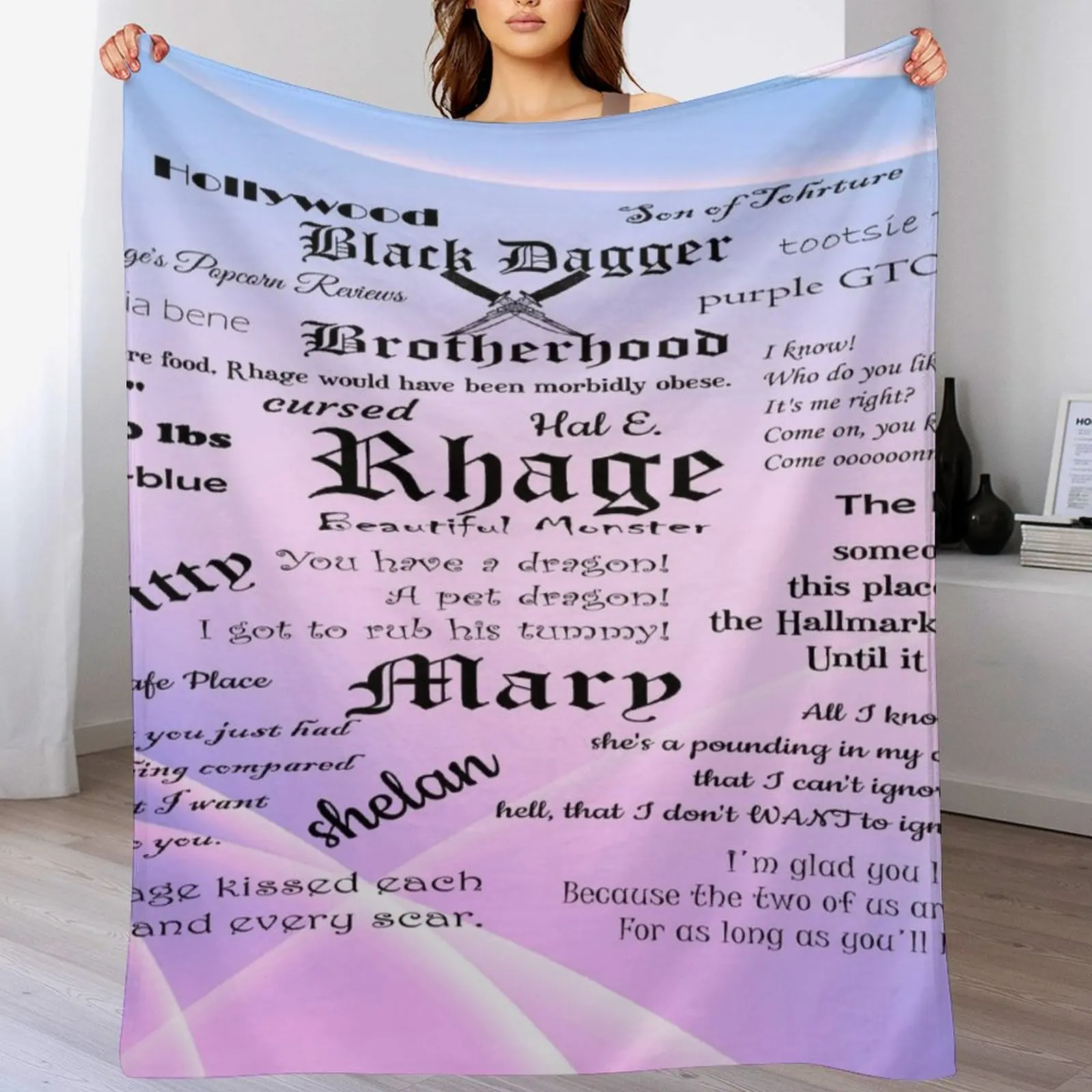 Rhage Black Dagger Brotherhood - I do not own the rights to this character all credit to the author J.R Ward Throw Blanket