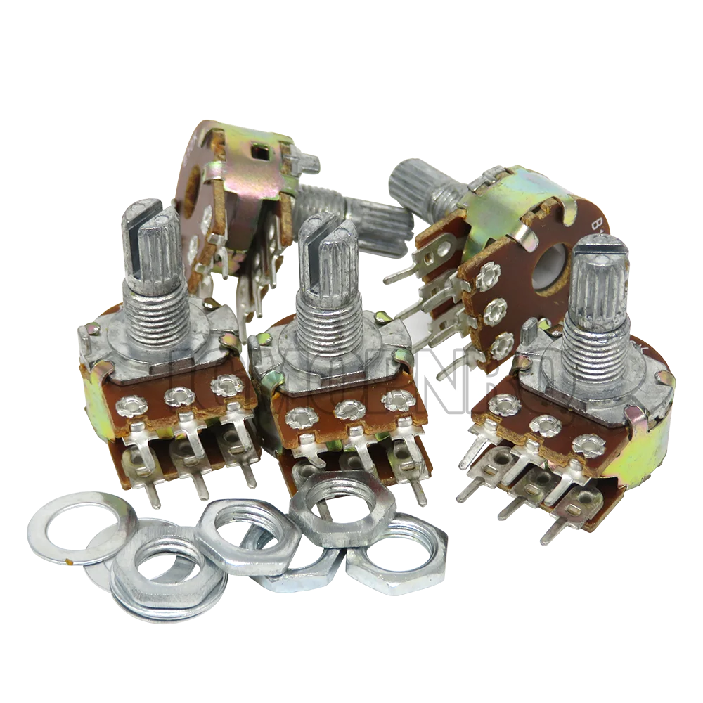 5PCS WH148 6Pin B1K B2K B5K B10K B20K B50K B100K B500K B1M Shaft Amplifier Dual Stereo Potentiometer 1K 2K 5K 10K 50K 100K 500K