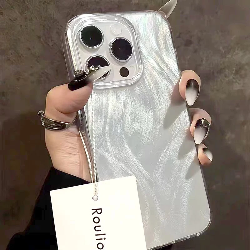 Luxe Mode Laser Funda Telefoon Case Voor iPhone 17 Pro 16 15 14 13 12 11 Pro Max 16E XR XS 16E 7 8 Plus Schokbestendige Bumper Cover