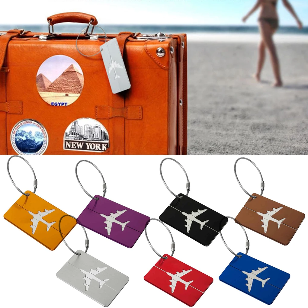 Metal Travel Luggage Tags Baggage Name Tags Suitcase Address Label Holder Aluminium Alloy Luggage Tag Travel Accessories