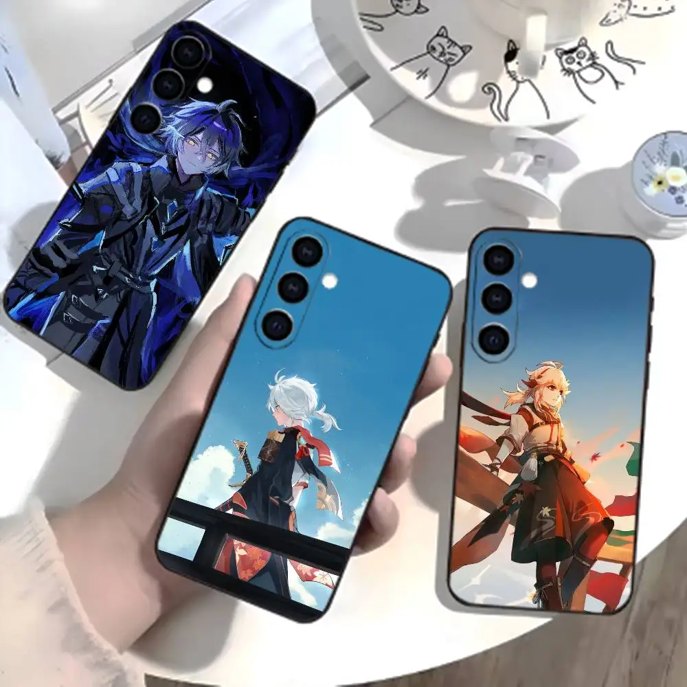 

GEnshin Y-KKaedehara Kazuha Phone Case For Samsung Galaxy A73,21,22,32,71,53,52,51,80,5G Soft Black Cover