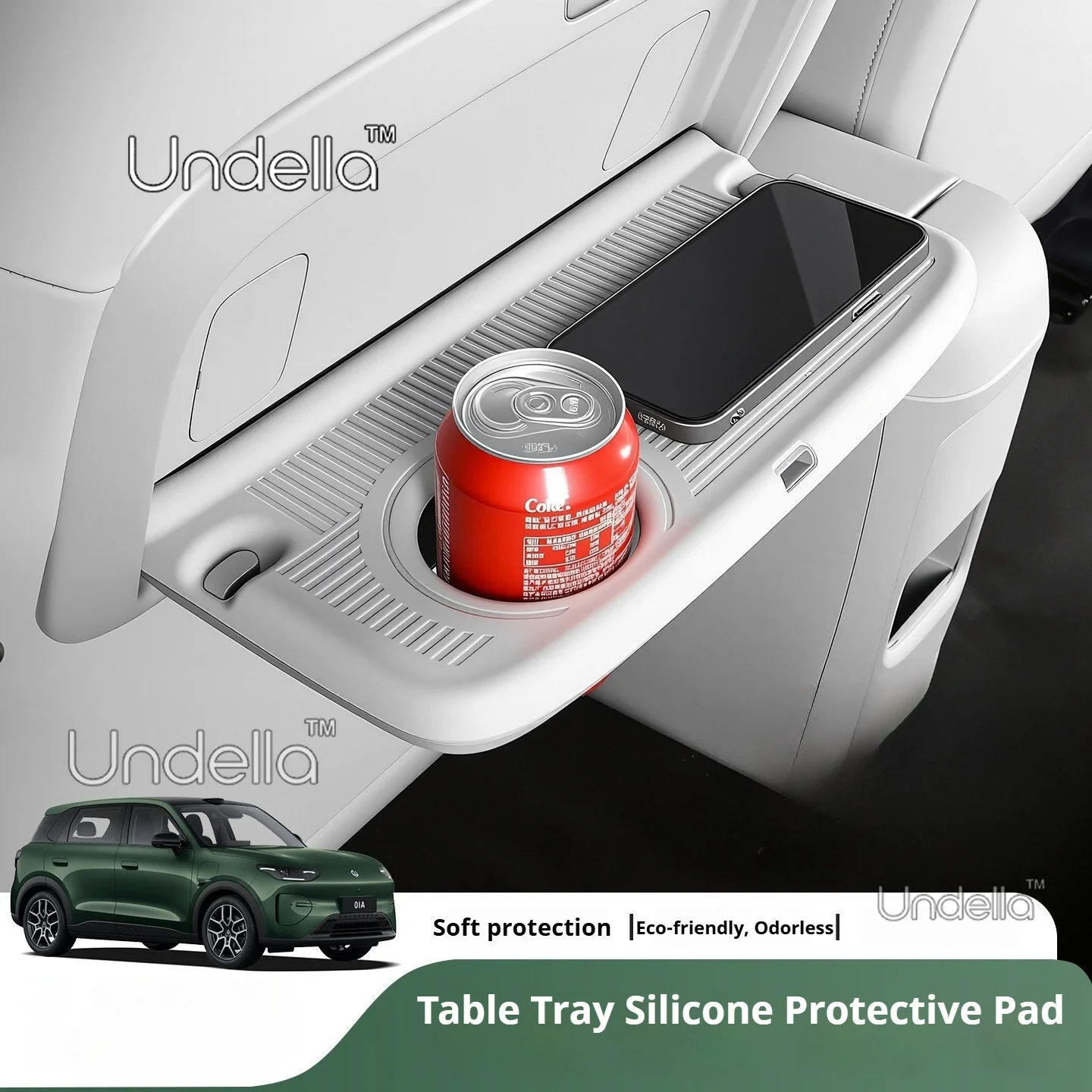 For Leapmotor B03X 2026 2027 Car Rear Passengers Small Tabletop Multifunctional Desk Silicone Anti-Slip Storage Box Accessories