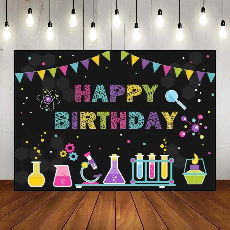 Science Laboratory Theme Chalkboard Formulas Mad Chemistry Course Classroom Background Party Decoration Custom Birthday Backdrop