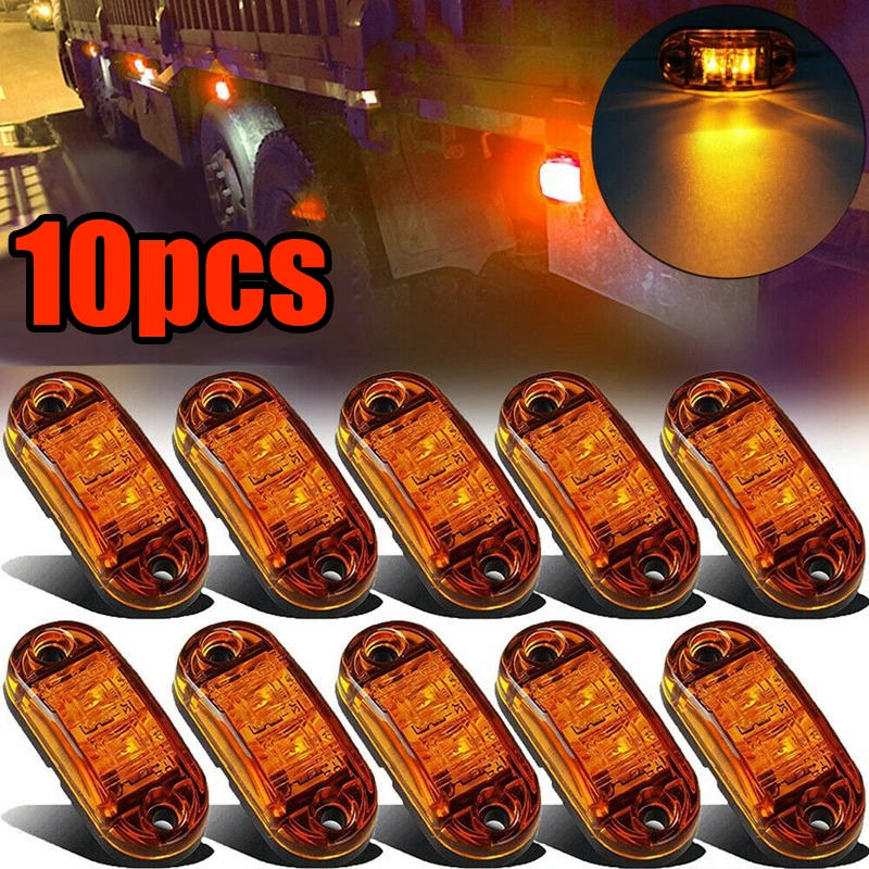 10pcs 12v 24v Led Side Marker Lights for Lorry Trailer Trucks Caravan Side Clearance Marker Led Light Lamp Yellow Red White