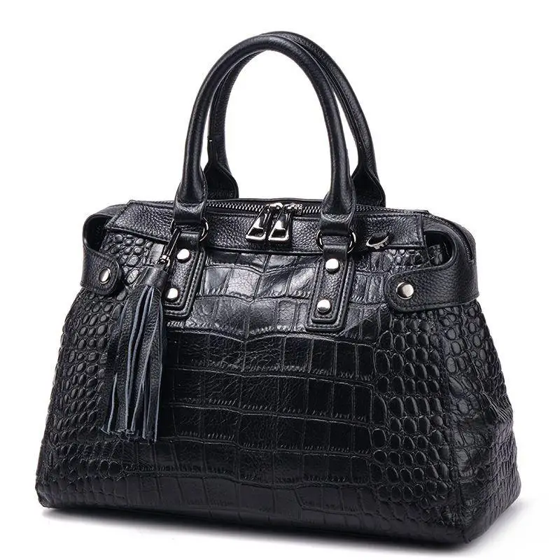 Top Layer Cowhide Crocodile Pattern Shell Bag Luxury Brand Famous Designer Handbag European And American Personalized Women Bag