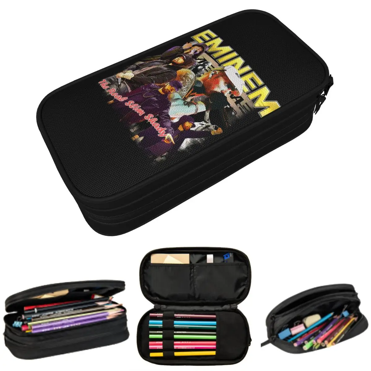 

Eminem Slim Shady Music Rap Pencil Cases Large Capacity Pen Bags Pen Box Pencil Pouch For Boys Girls Stationery School Office