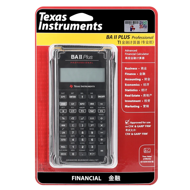 Texas Instruments Financial Calculator Ti BAII Plus Professional CFA/FRM Financial Accounting Bank Wealth Management Exam