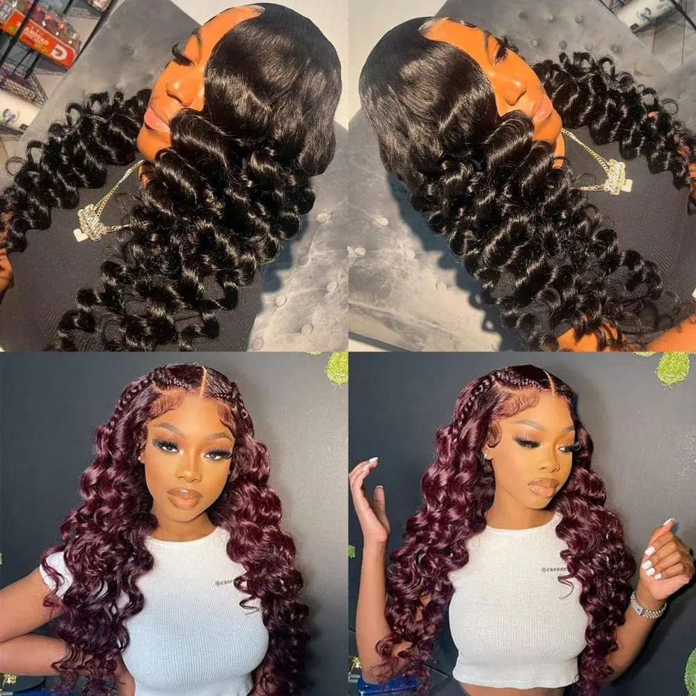 28 32 Inch 13x4 Loose Deep Wave HD Transparent Lace Frontal Wig 250% Density Pre Plucked Human Hair Wig with Baby Hair image 6