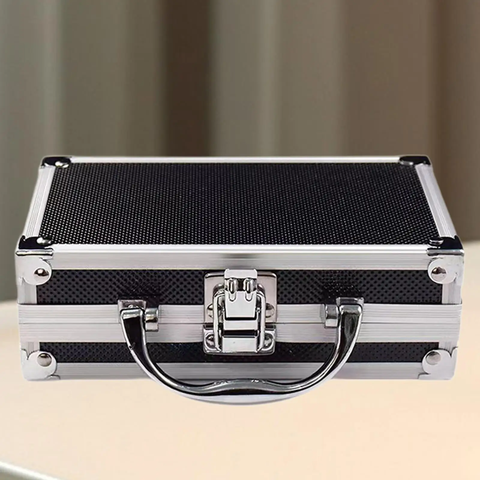 Caja de herramientas de aleación de aluminio, maletín portátil para juguetes, instrumentos, herramientas de viaje