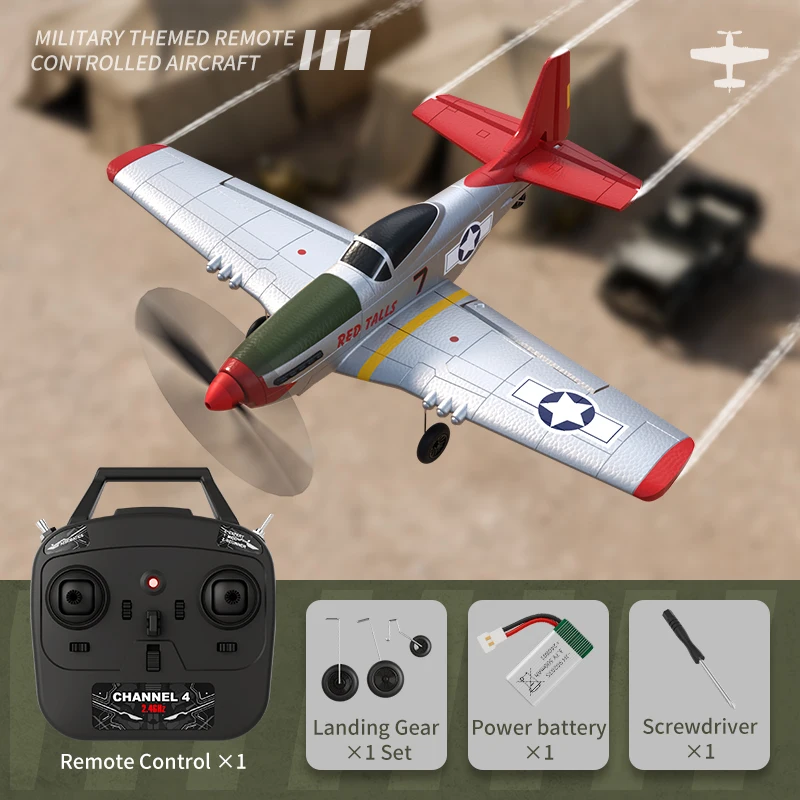 RC Vliegtuig P51 Mustang 2.4G Radio EPP Schuim 4CH 6 Axis 410MM Spanwijdte RC Jager Eén-Knops Aerobatics RTF Vliegtuig Speelgoed