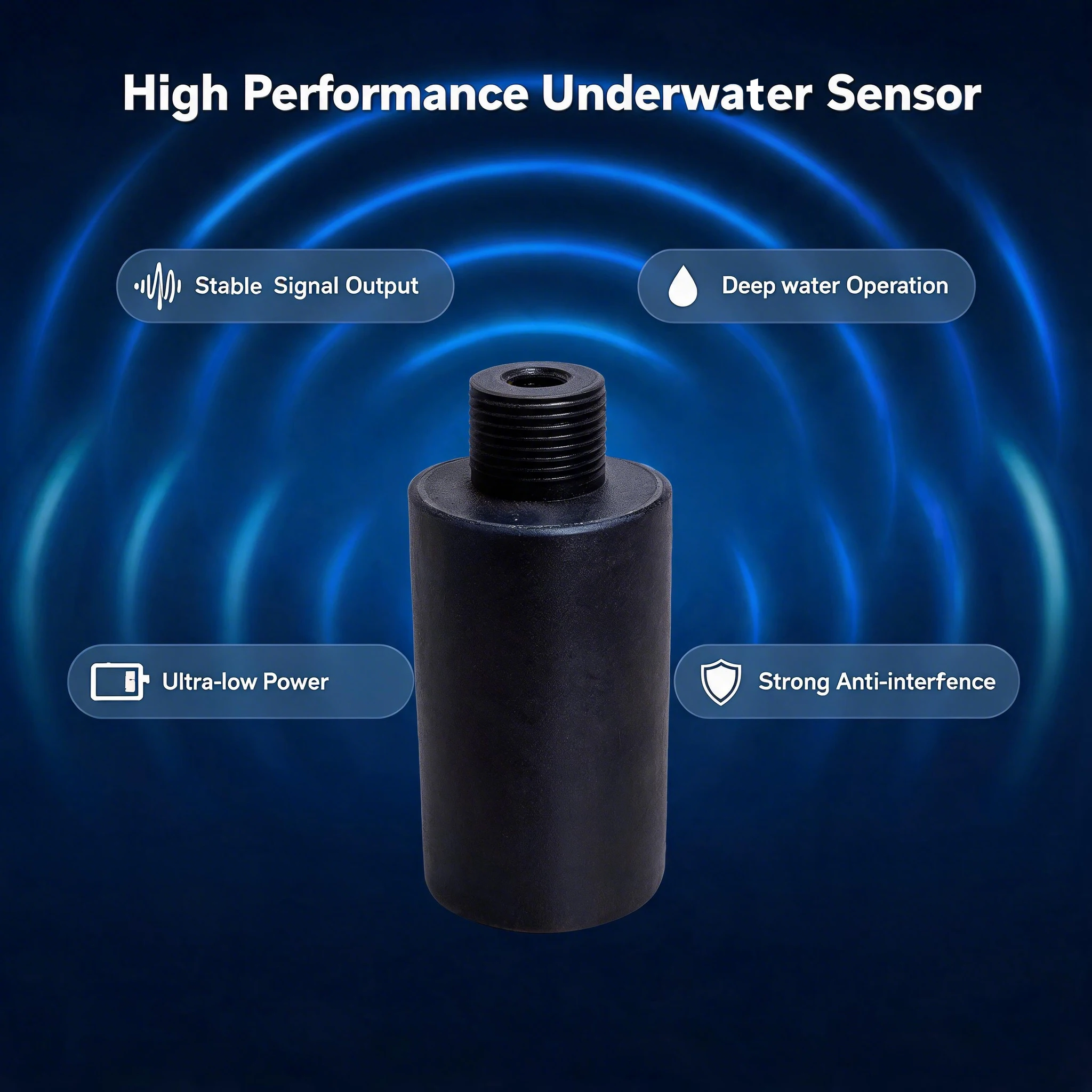 Factory Direct Supply 360° Omnidirectional Underwater Acoustic Transducer Waterproof ABS 12 Months Warranty for Marine Equipment