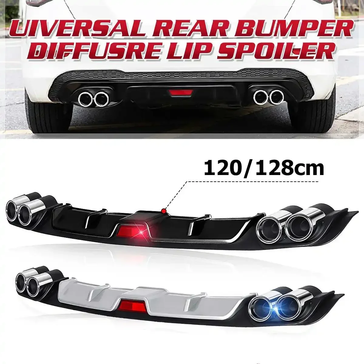 

Universal Car Rear Bumper Diffuser Lip Canard For BMW E46 E60 E90 for Ford Focus 2 for Audi A3 Car-Styling ABS Plastic Body Kit