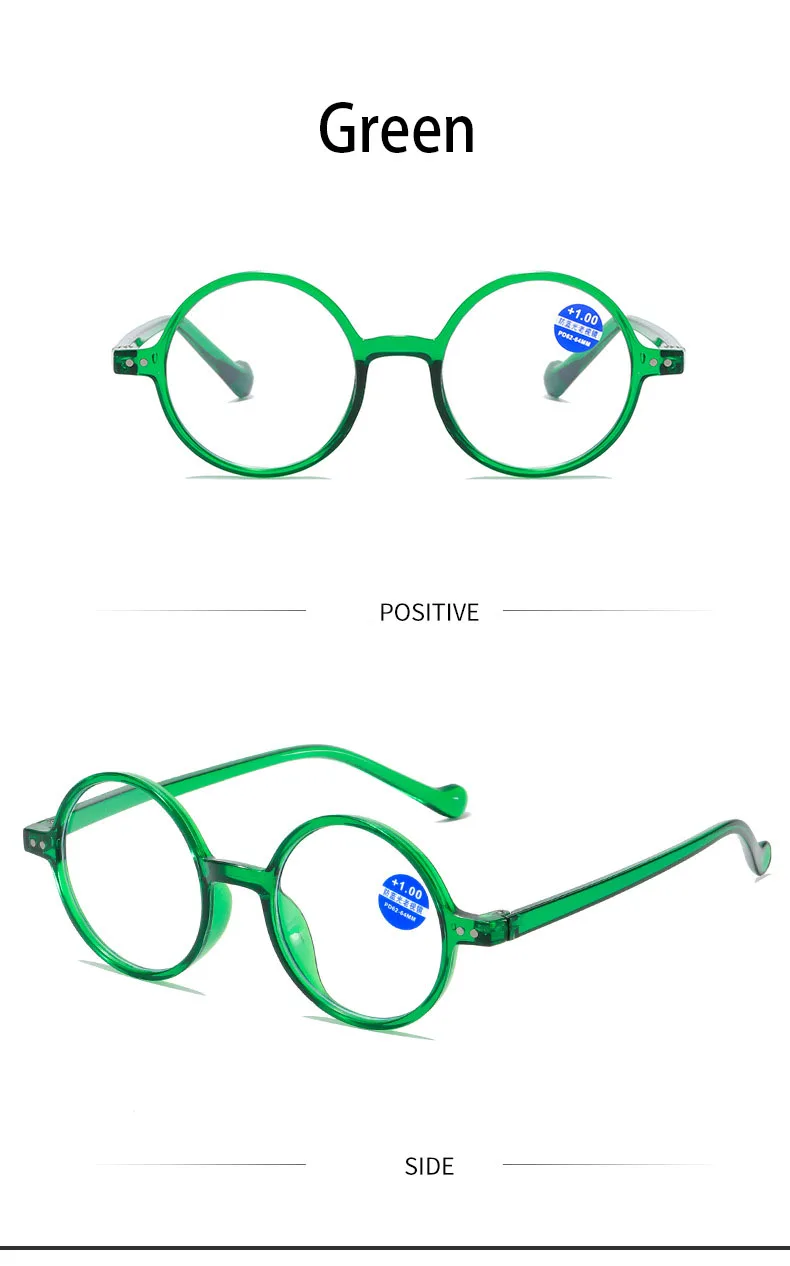 Lesebrille Für Frauen Vintage Runde Rahmen Korrigierende Gläser Männer Hyperopie Presbyopie Lesen Brillen + 1,0 + 1,5 + 2,0 + 2,5 + 3,0 – Detail 8