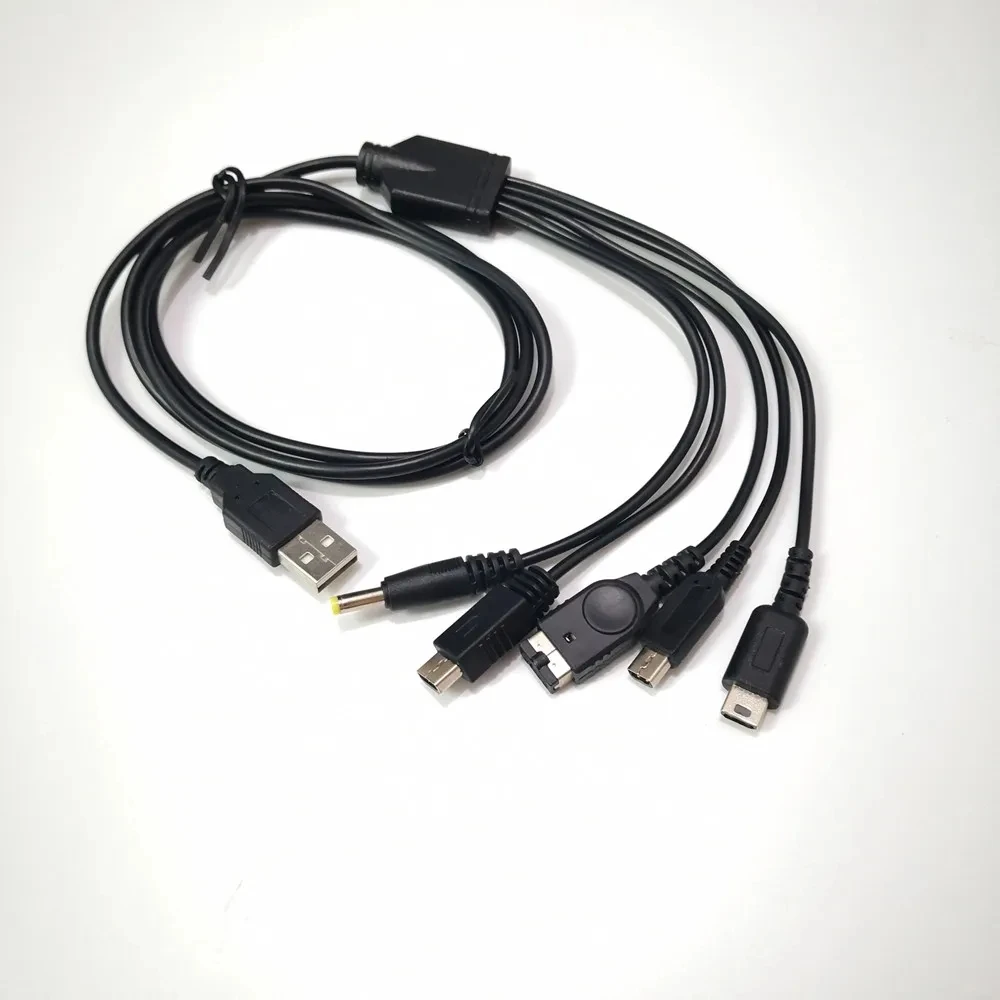 

for WiiU/3DS/ NDS-LITE/P S P/GBA-SP 100pcs 5 in 1 USB Charger Charging Cable