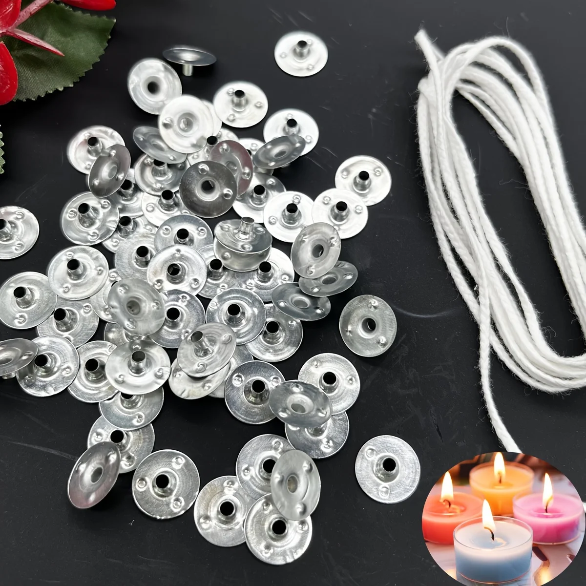 1,2 m Kerze Dochte Baumwolle 30 Stück Metall Docht halter Werkzeug Handwerk Kerze Dochte DIY Kerze machen