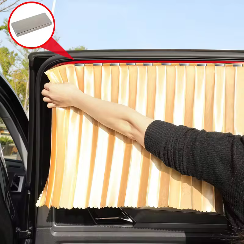 Magnetic Snap-On Installation Magnetic installation of Sunshades For Cars on a vehicle side window