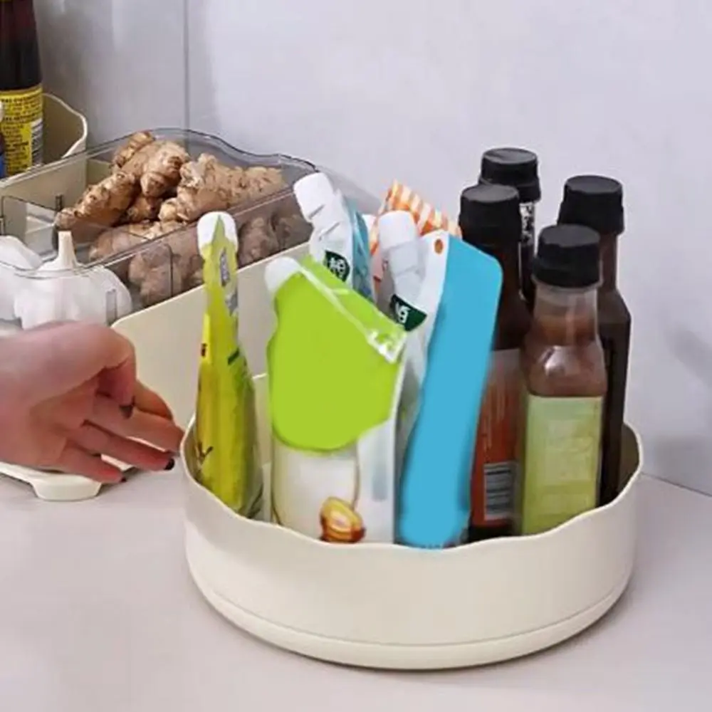 

Plastic Countertop Spice Jar and Rack Set Large Capacity Space Saving Countertop Seasoning Box Detachable Rotatable