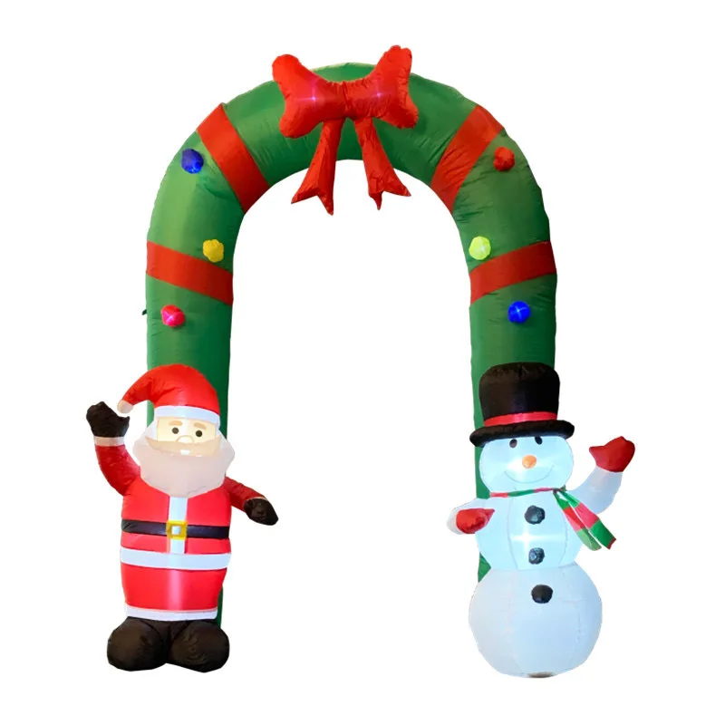 

2.4m Arch Santa Claus Snowman Outdoor Decoration for Christmas Holiday Led light Inflatable Snowman