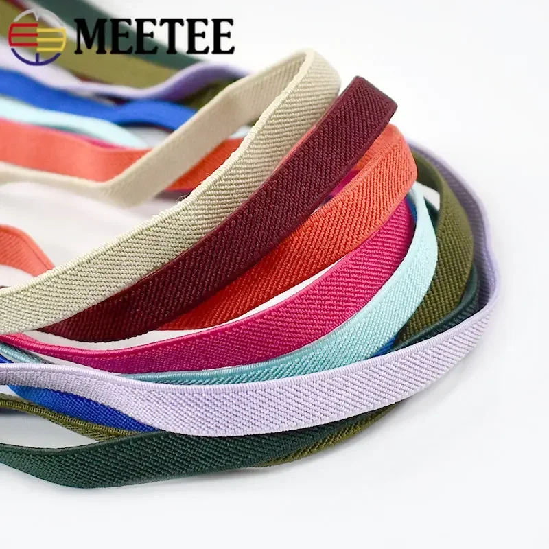 Meetee 5/10M 10mm 3/8 \'\'fascia elastica in poliestere cinturino morbido Bia cintura in nastro elasticizzato elastici nastro a molla con rilegatura