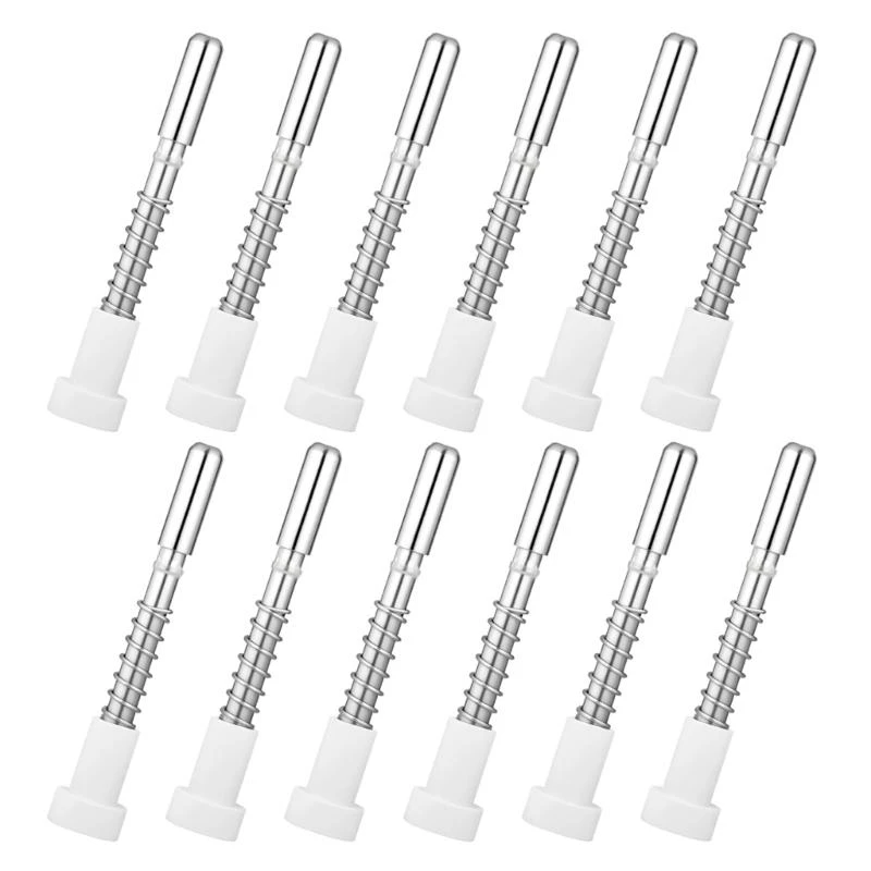 12pcs Steel Window Screen Retainer Pin with White ABS Caps Spring Loaded Security Fasteners Quick Fixing for Screens