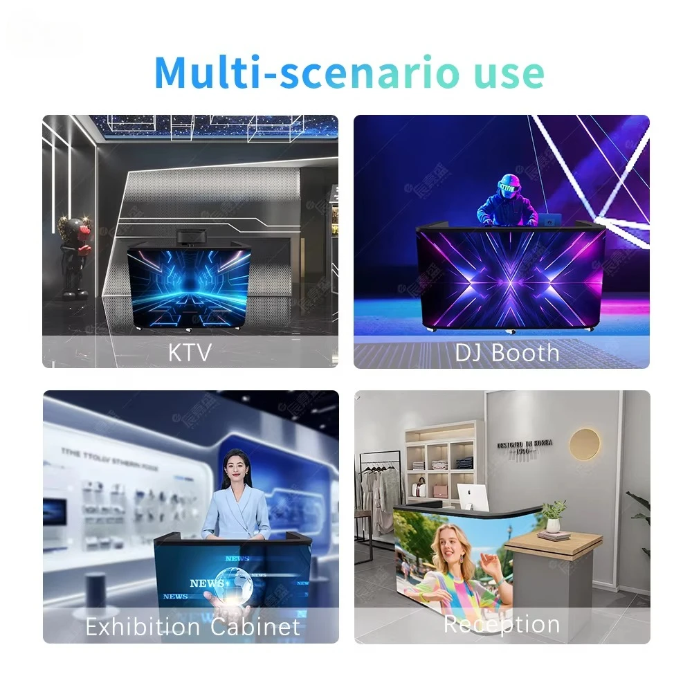 Music Festival Bar  Club Event Digital Video Wall TV Curved Facade Top Dance Stand Portable Table Exhibition LED DJ Booth Screen
