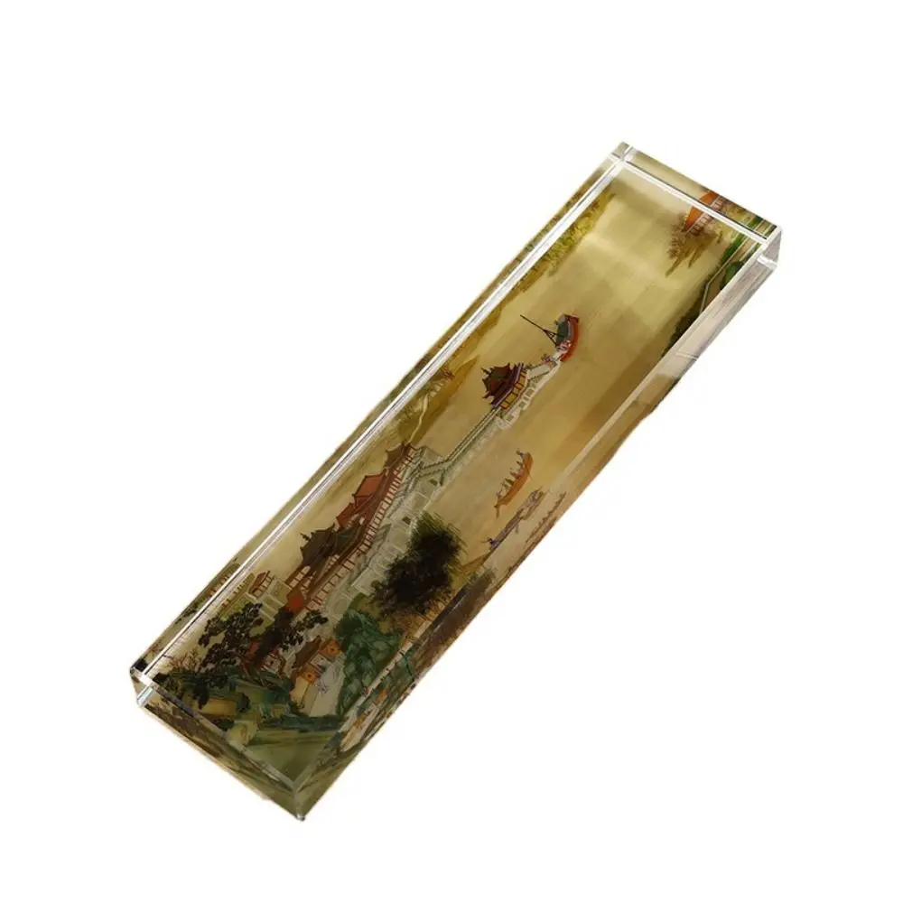 Heavy Enough Clear Crystal Paperweight Pressing Paper Flat Rectangle Chinese Calligraphy Paperweight Smooth Surface