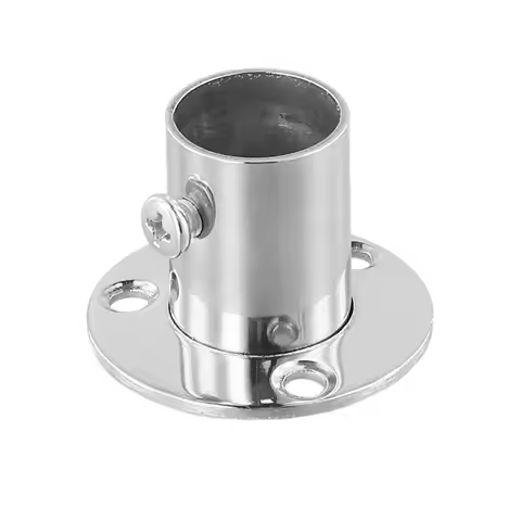 End Support Pole Steel Wardrobe Bracket Flange Rail Rod Pole Pc Socket End Support Stainless Steel Practical To Use