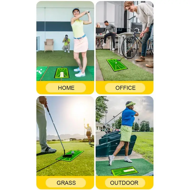 

Golf Practice Mat Path Feedback Rubber Backing Golf Hitting Mat Portable Replaceable Golf Impact Mat With Heavy Duty Rubber Base