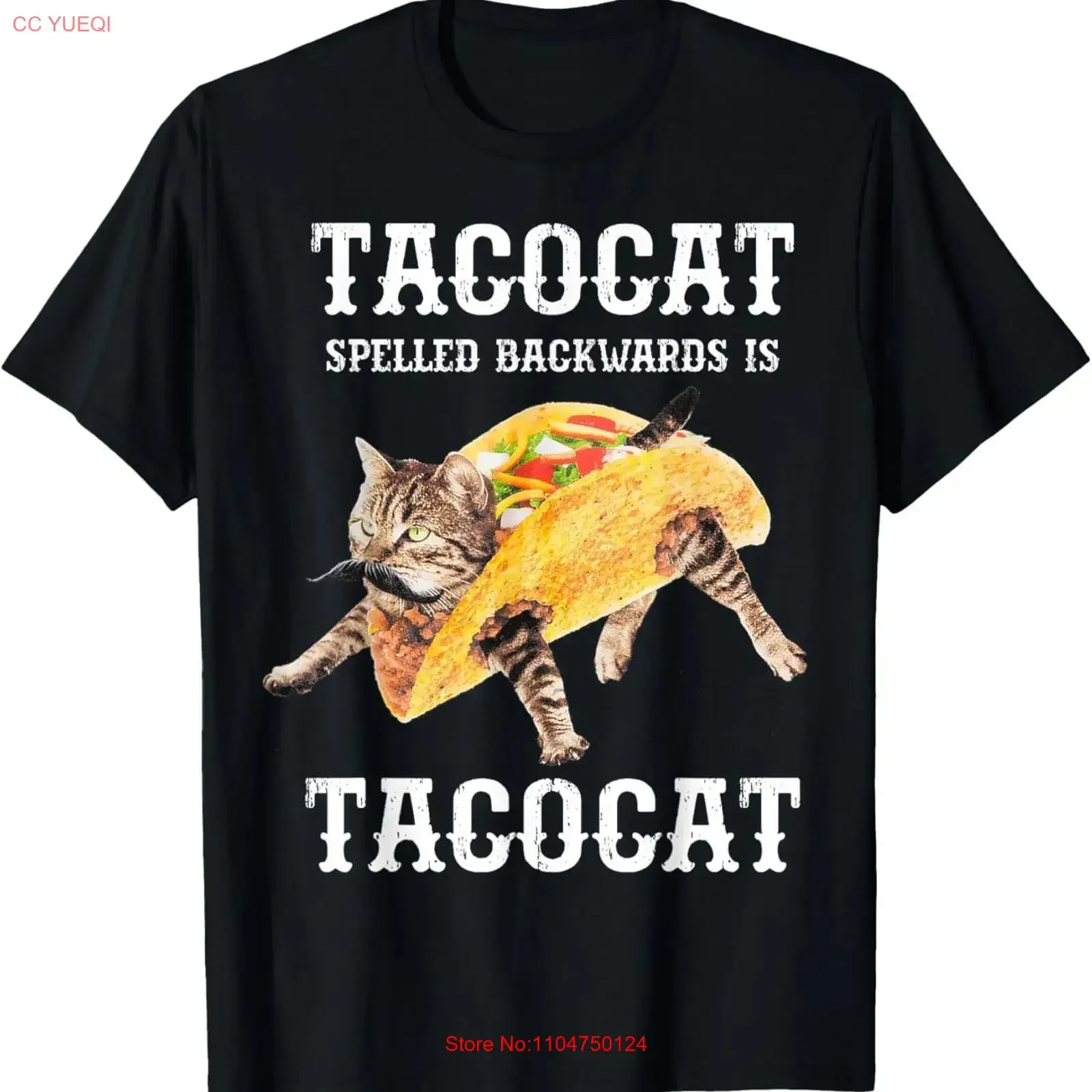 Tacocat Spelled Backwards is Funny Cat T Shirt for Dad Mom Daught vintage Washed Comfortable Casual Breathable Stylish