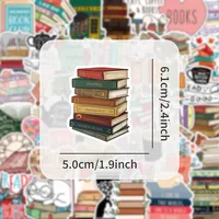 52-Piece Reading-Themed Stickers - Decorative Decals for Notebooks, Journals, Books, Phone Cases & Laptops(Anime Worlds Store) 4