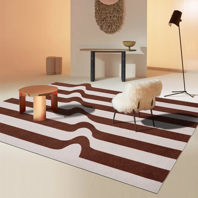 Nordic Living Room Decoration Vintage Carpet Irregular Washable Floor Mat Light Luxury for Bedroom Fluffy Soft Lounge Rug