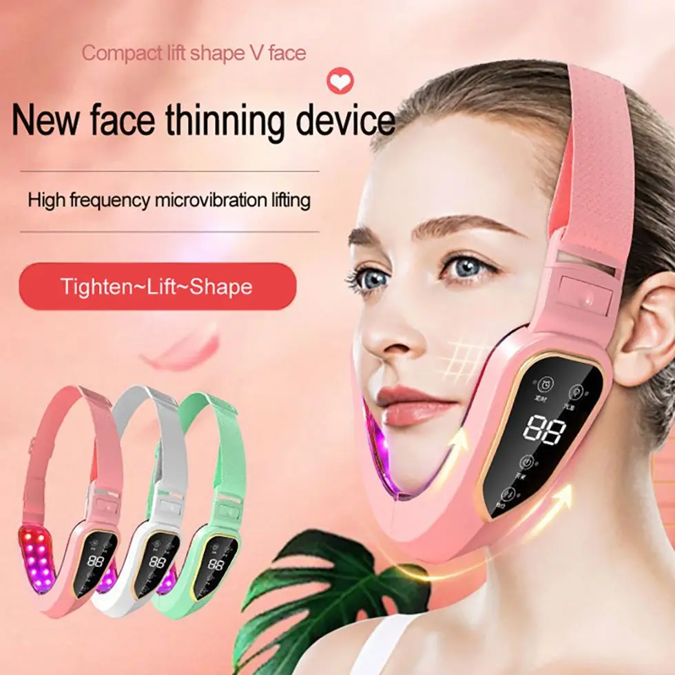 Urządzenie do podnoszenia twarzy Led Photon Therapy Wyszczuplający masażer wibracyjny do twarzy Podwójny podbródek V Maszyna do podnoszenia policzków w kształcie twarzy