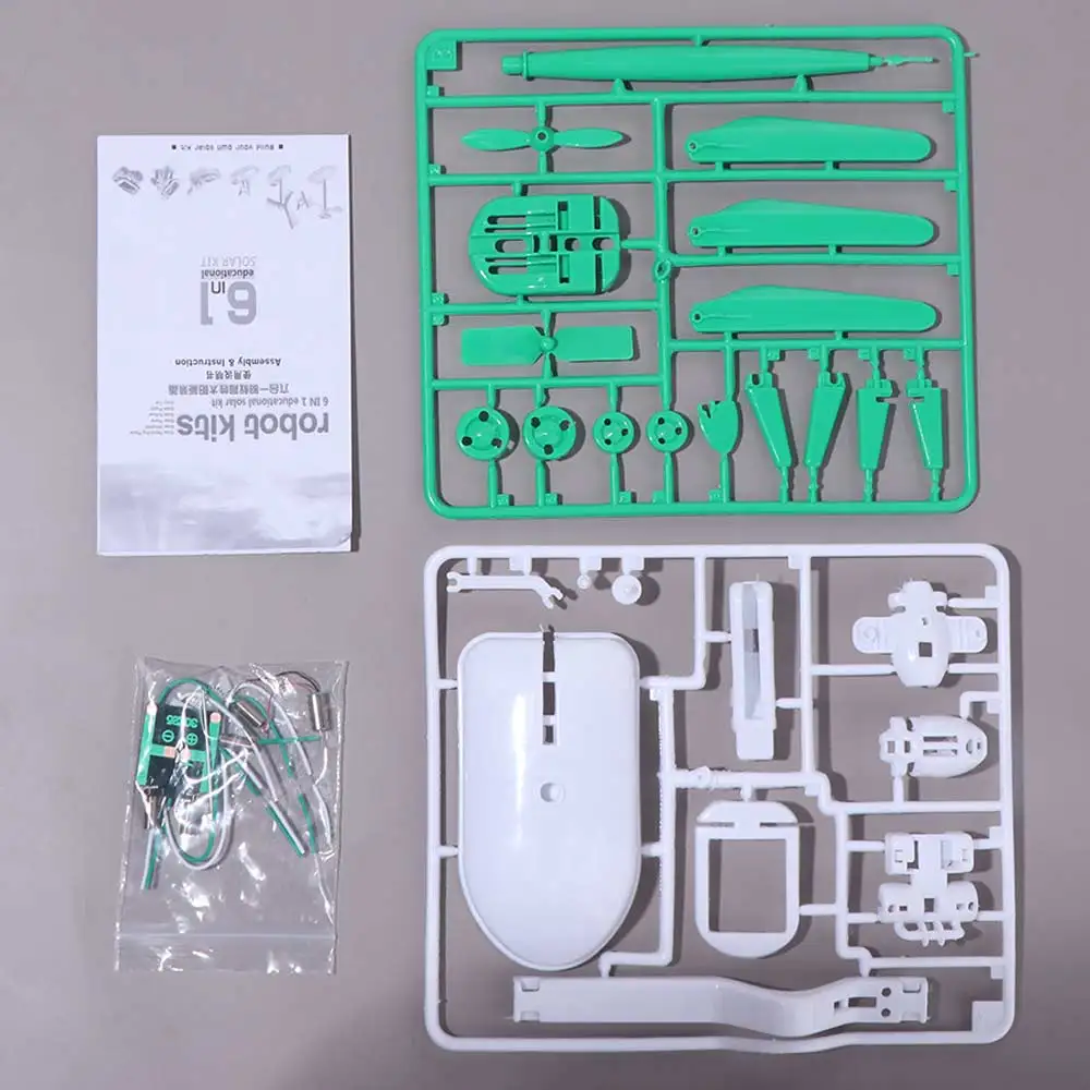 태양광 패널 6-in-1 태양광 로봇 재생 에너지 교육용 조립 선박 팬 비행기 보트 실험실 과학 실험 DIY