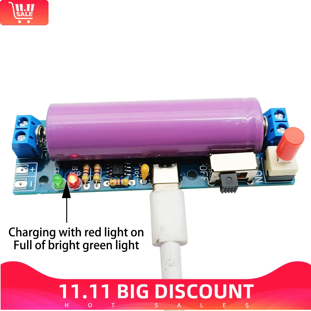 

18650 Lithium Battery Charging Module DC3.7V Li-Ion Battery Module Charging Treasure USB Power Bank DIY Kit Type-C Interface