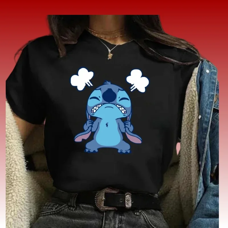 

MOTO-T-shirt women's cartoon 3D printed pattern black casual T-shirt hip-hop printed T-shirt women's