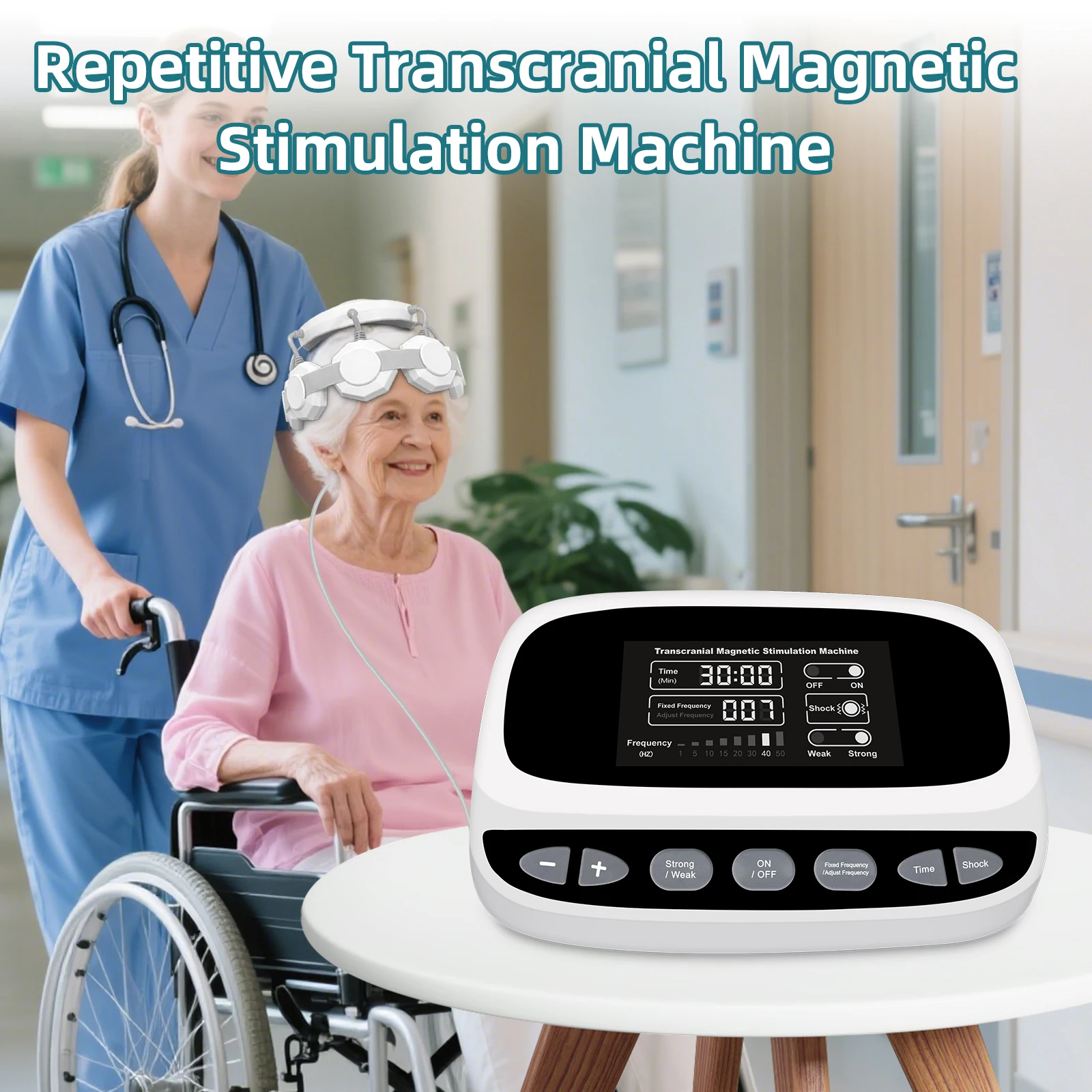 TMS Stimulate Nerve Cells Transcranial Magnetic Stimulator Machine Treatment Parkinson Insomnia Anxiety Depression Insomnia RTMS