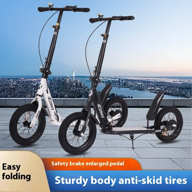High Stand Adult Scooter for 6-18 Year Olds Foldable Pedal Bicycle for Children Youth City Scooter Bicycle for Boy & Girl Kids