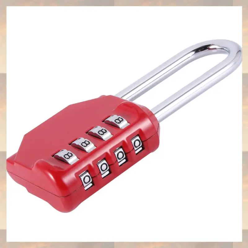 

2025 New-4 Pack Code Padlocks, 4 Digit Long Shackle Resettable Pad Lock For Outdoor Gate, Shed, Fence, Hasp Storage, Gym Locker