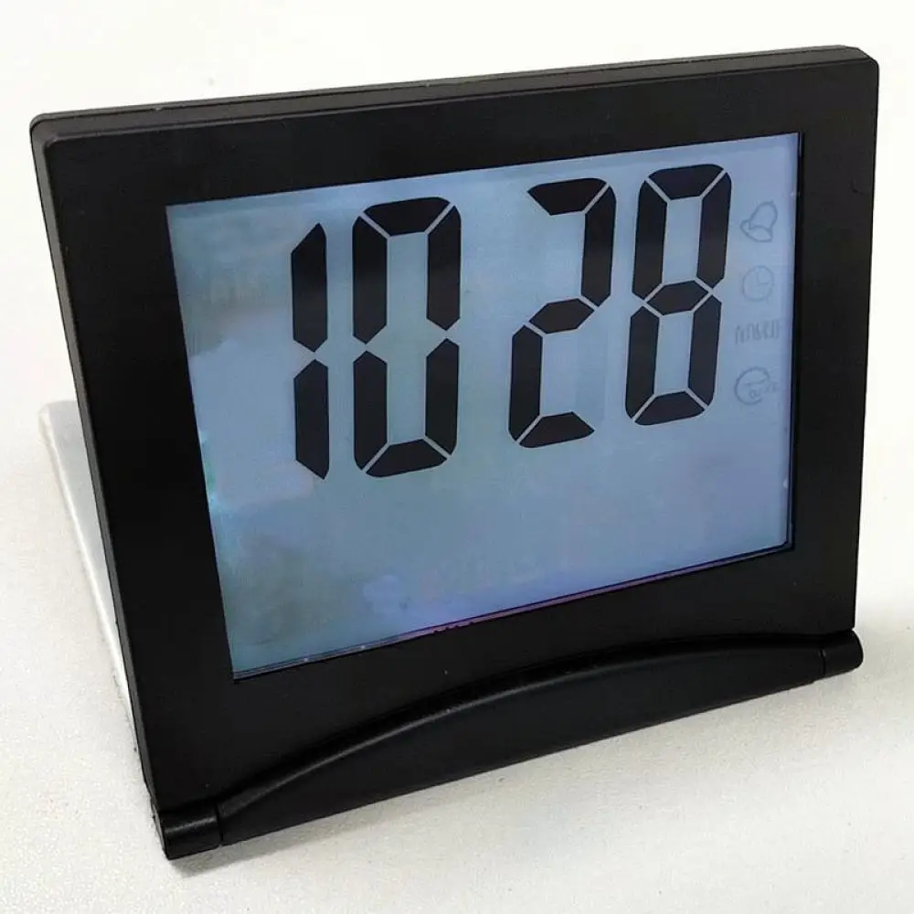 LCD Projection Clock Minimalist Digital Alarm Weather Forecast Temperature Calendar Compact Folding Home Office Gadget