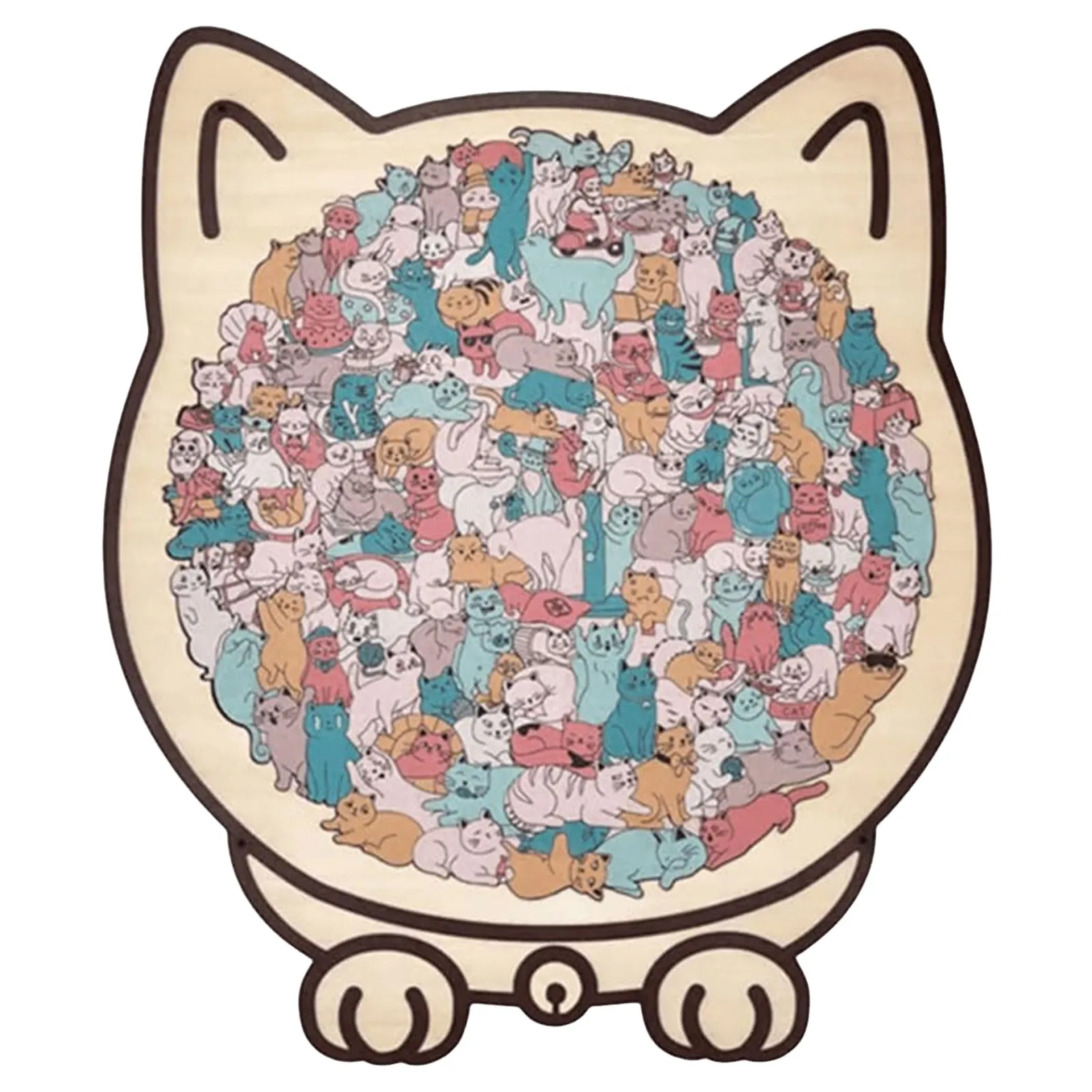 بطاقات عيد الحب لتبادل الفصول الدراسية 135 قطعة من موراندي الملونة على شكل قطة خشبية ألعاب الأبجدية للقطط للأطفال 3-5 #1