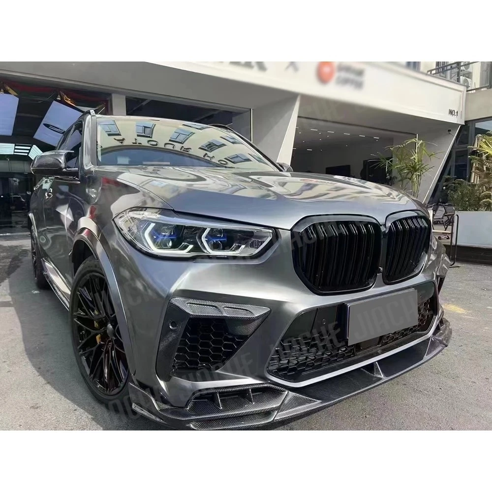 JIACHE Dry Carbon Fiber Front Lip Spoiler For BMW F95 X5M 2019 2020 2021 2022 Head Chin Shovel Bumper Guard Car Accessories