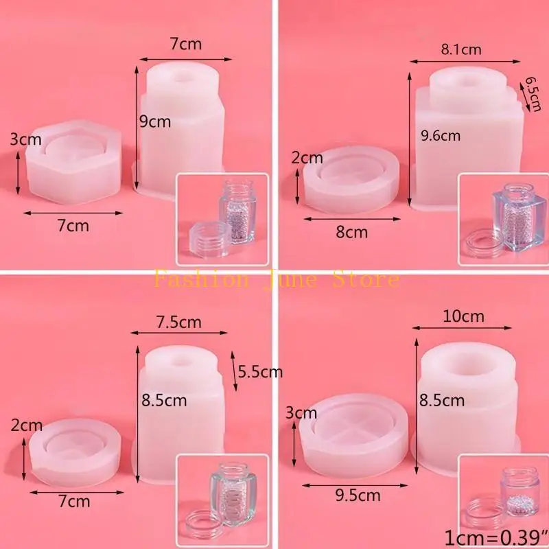 N5KA Rangement Bottle Bott Crystal Moule Récipient scellé avec moule en silicone couvercle