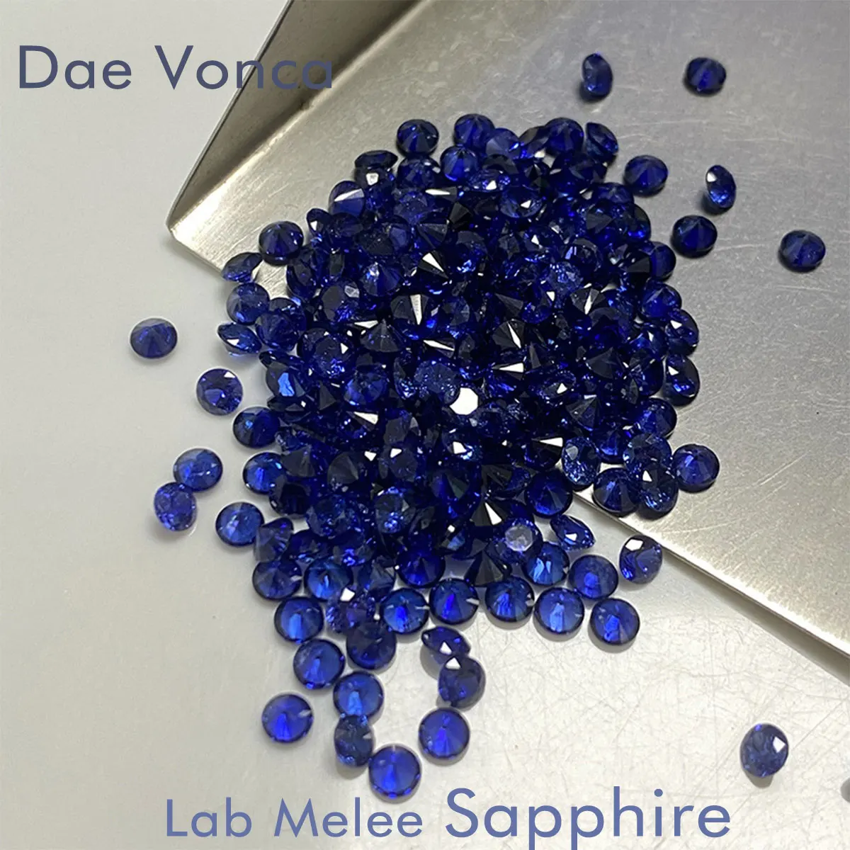 0.9-3.0mm Round Cut Royal Blue Lab Melee Sapphire Wholesale Loose Lab Grown Gemstone For Jewelry Setting
