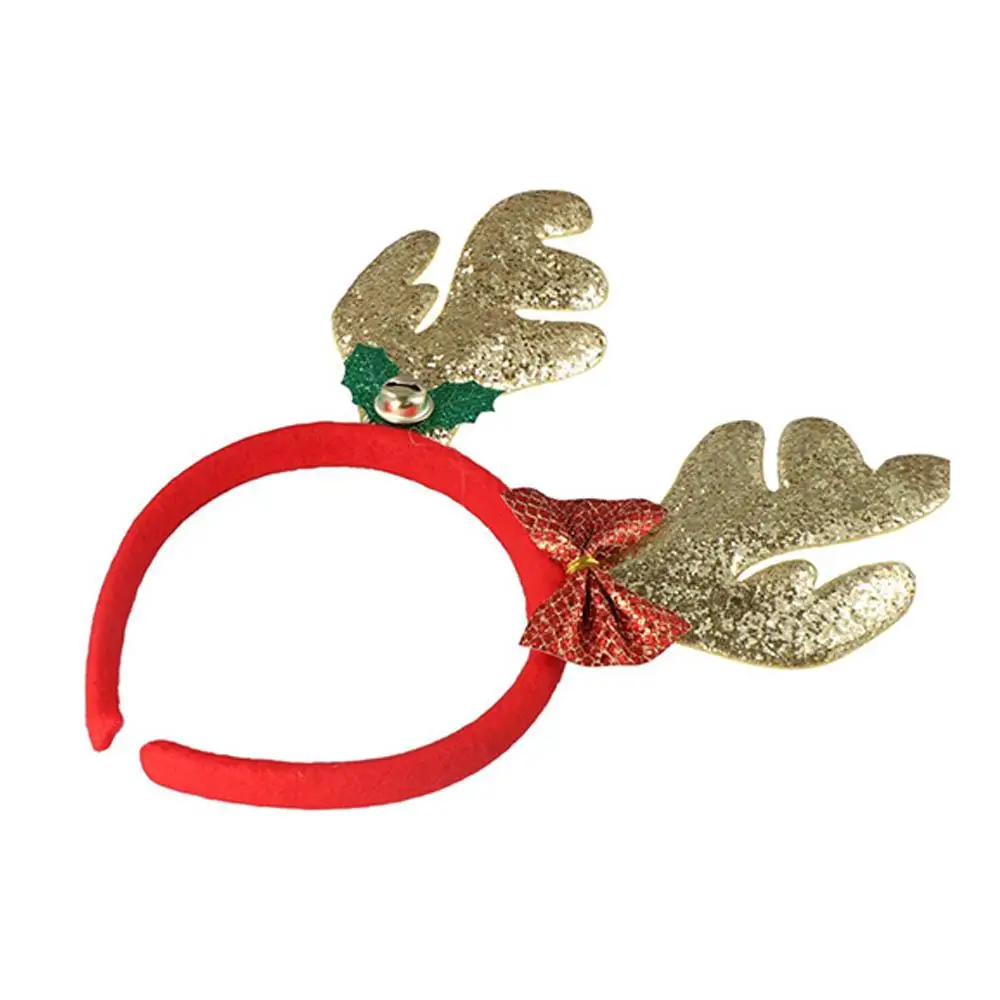 لينة مضحك حزب اللباس أجراس القوس سانتا قرون عقال عيد الميلاد الديكور الإناث الشعر هوب عيد الميلاد رباط شعر