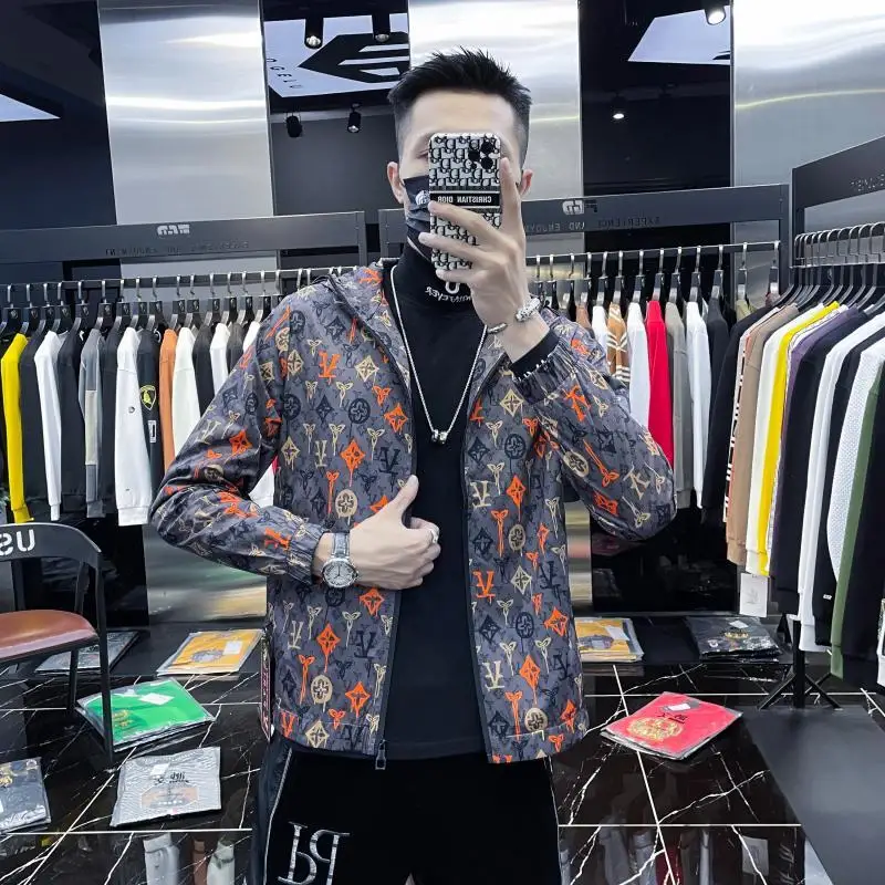 

Высококачественные модные брендовые мужские топы и пальто, весна-осень 2021, новая модная повседневная мужская куртка с капюшоном и принтом