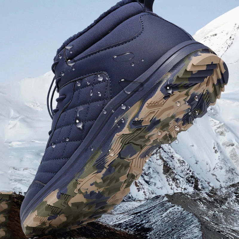 

New Winter Booties Outdoor Waterproof Barefoot Boots For Men Ankle Boots Plush Warm Snow Shoes Non-slip Casual Sneakers Big Size